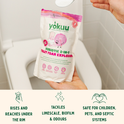 Explosion de mousse pour toilettes